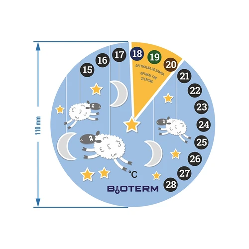 Termometro da interno a cristalli liquidi per la cameretta Ø 11 cm - 2