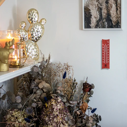 Termometro da interno in legno (-20 a +50°C), 15 cm, assortito - 8