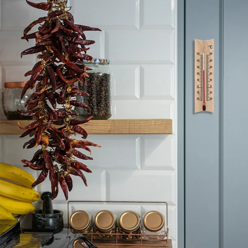 Termometro da interno in legno (da -20 a +50 °C), marrone chiaro, 15 cm - 6