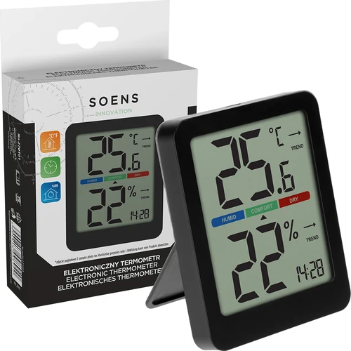 Termometro elettronico da interno, nero - 8