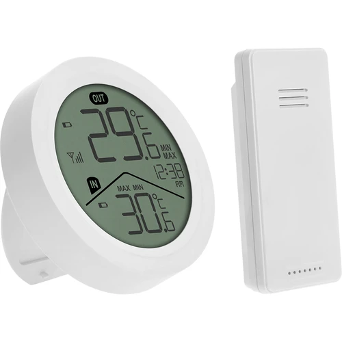 Termometro elettronico Soens - bianco rotondo con sensore esterno - 2