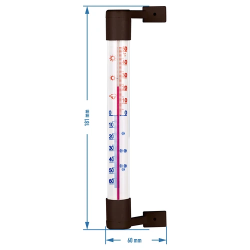 Termometro esterno marrone (-50°C a +50°C) 18cm - 3