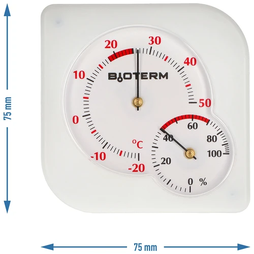 Termometro interno bimetallico con igrometro (-20 a +50°C), bianco - 4