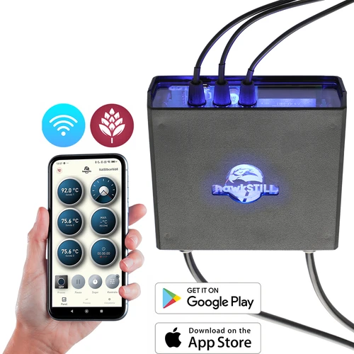 Termometro per distillazione hawkSTILL Wi‑Fi con funzione di accensione e spegnimento dell'elemento riscaldante