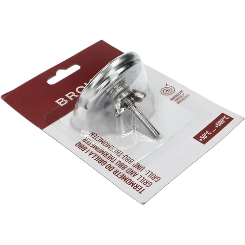 Termometro per griglia e BBQ, da 50 a +500°C, bimetallico, 5,3 cm - 4