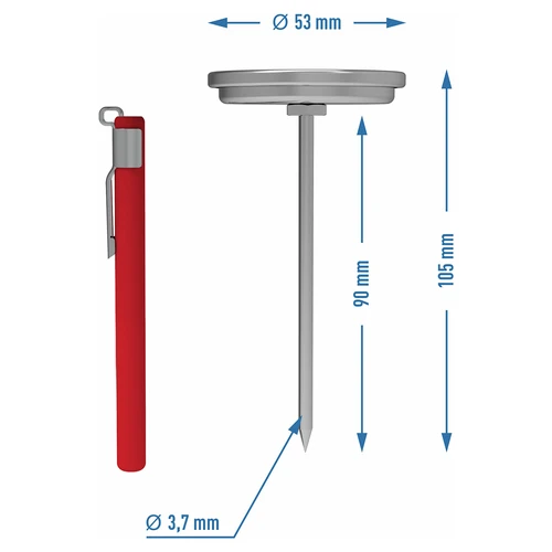 Termometro per pressa per prosciutto 0,8 kg (0 °C a +120 °C) 9,0 cm - 4