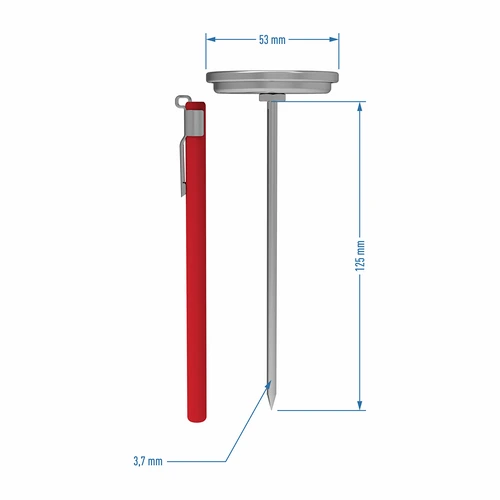 Termometro per pressa per prosciutto 1,5kg e 3kg (0°C a +120°C) 12,5cm - 4