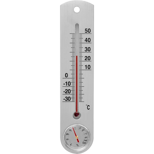 Termometro universale argentato con igrometro (-30°C a +50°C) 25 cm