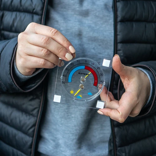 Termometro universale con igrometro trasparente, autoadesivo (-50°C a +50°C) - 5