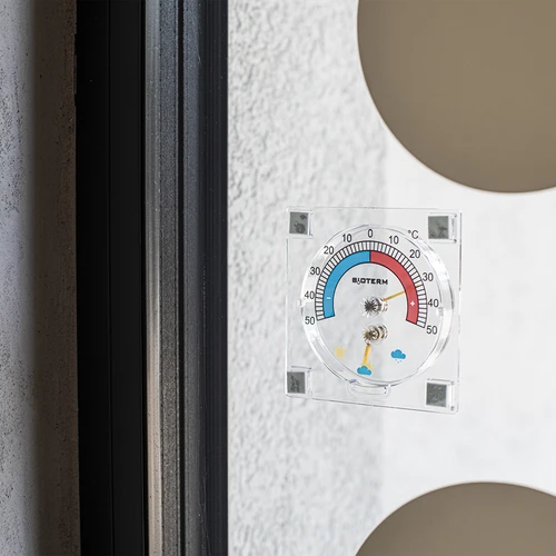 Termometro universale trasparente con igrometro, autoadesivo (da -50 °C a +50 °C) - 3