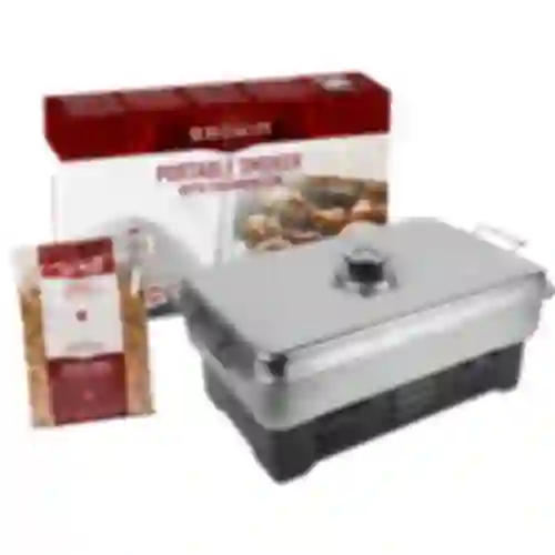 Affumicatore portatile con termometro e trucioli di legno da frutta