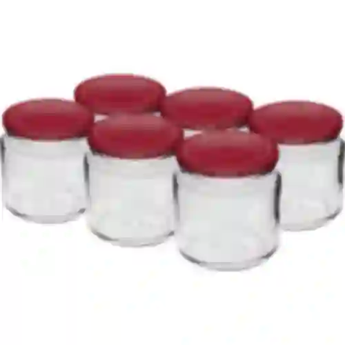 Barattolo 212 ml fi66/4 con coperchio bordeaux 6 pezzi