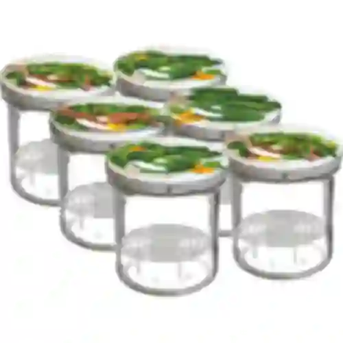 Barattolo 350 ml con coperchio e pressino - 6 pezzi