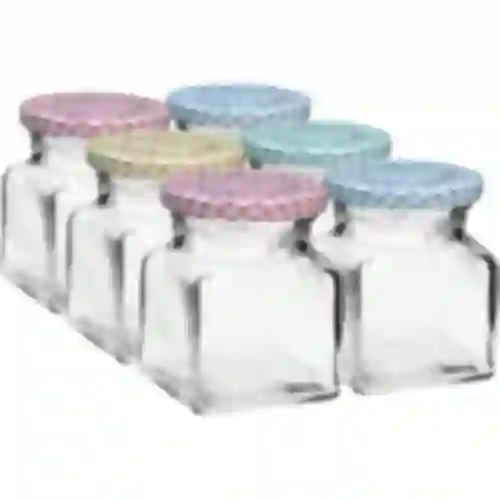Barattolo TO 120 ml Quattro angoli fi 53 coperchio - 6 pezzi