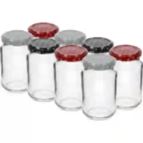 Barattolo TO 190ml con coperchio colorato fi 53 - 8 pz.