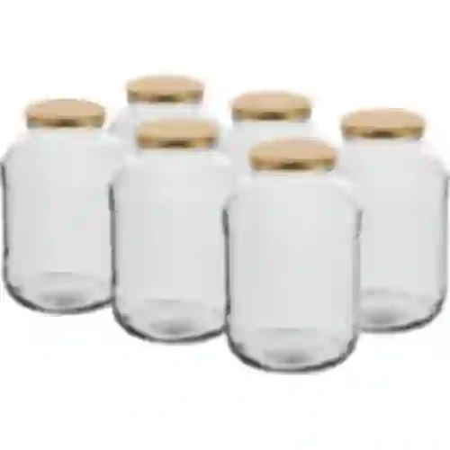 Barattolo TO 2L con tappo dorato fi82/6 - 6 pezzi