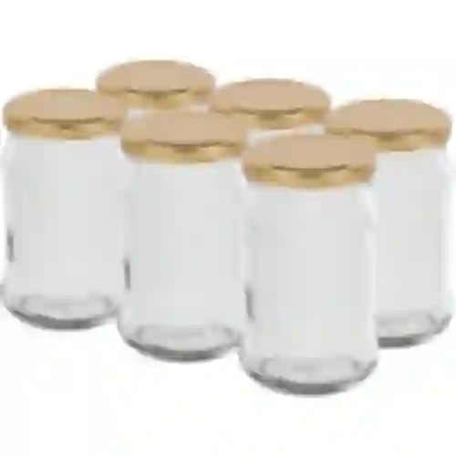 Barattolo TO 300 ml con coperchio dorato fi 66 - 6 pezzi