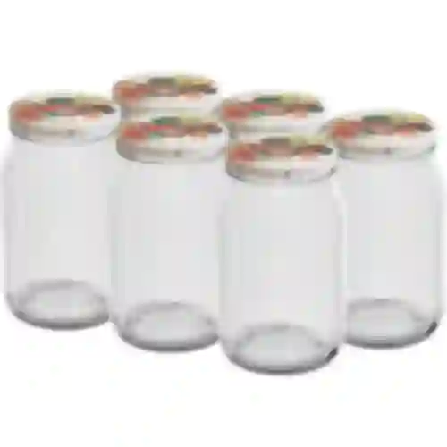 Barattolo TO 900 ml con coperchio colorato fi82/6 - 6 pezzi