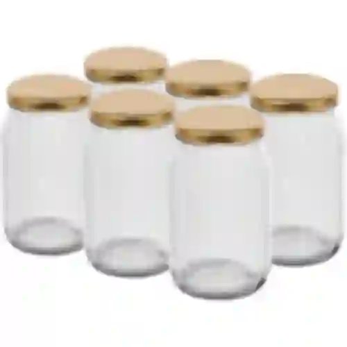 Barattolo TO 900 ml con coperchio dorato fi 82/6 - 6 pezzi.
