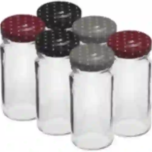 Barattolo TO 90ml con tappo colorato fi43 - 6 pezzi