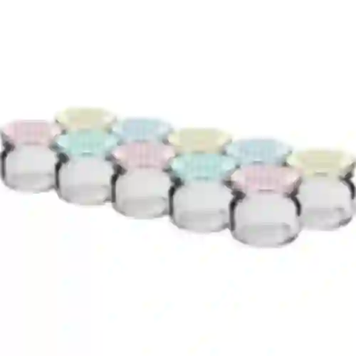 Barattolo twist-off 30 ml con coperchio colorato fi 43 - 10 pezzi