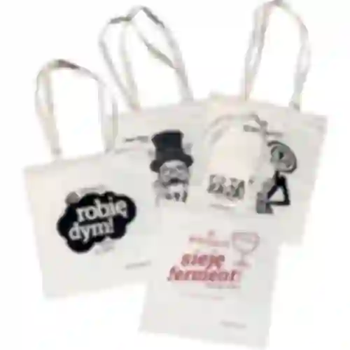 Borse di cotone con stampa - set mix 10 pezzi