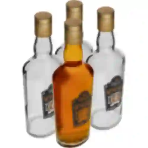 Bottiglia 0,5 L con tappo e stampa a 2 colori Whisky - 4 pezzi