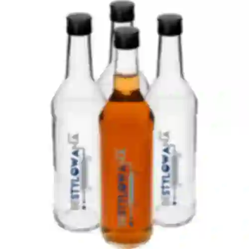 Bottiglia 0,5 L con tappo e stampa Distillata - 4 pezzi