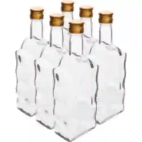 Bottiglia Monastica 500 ml, con tappo, bianca - 6 pezzi