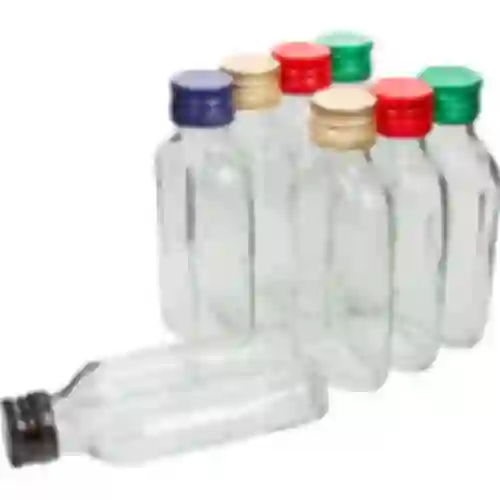 Bottiglia per liquori fiaschetta 100 ml + tappo 8 pz.