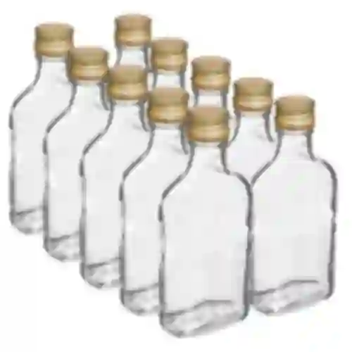 Bottiglia per liquori fiaschetta con tappo a vite 200 ml 10 pezzi