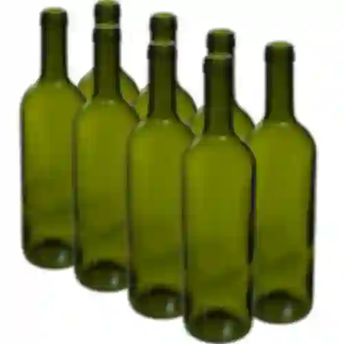 Bottiglia verde oliva per vino 0,75 L - confezione da 8 pezzi