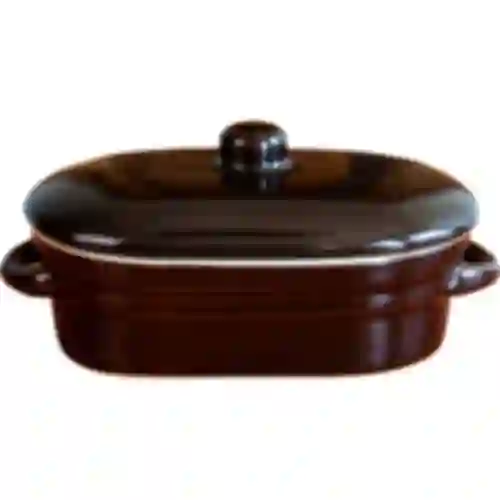 Ceramica - pentola per strutto, allungata con coperchio 0,75L