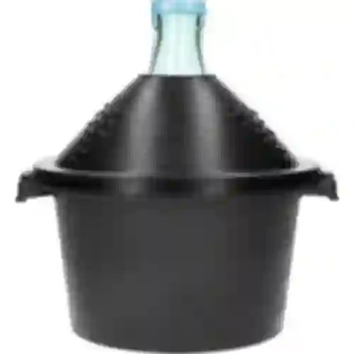 Damigiana di vetro per vino 5 L - con cesto in plastica