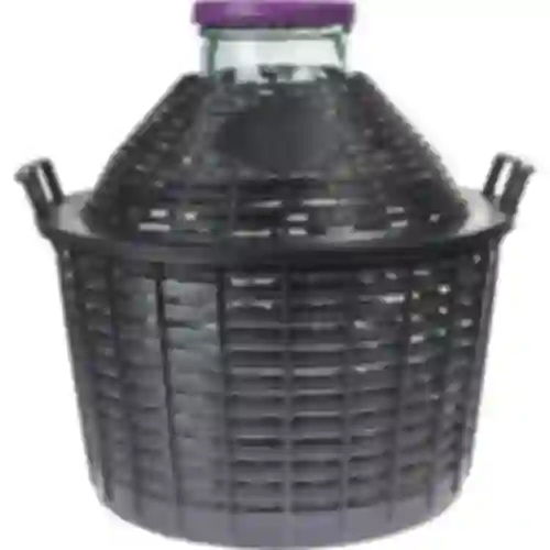 Damigiana per vino 25 L con collo largo in cestino plast.