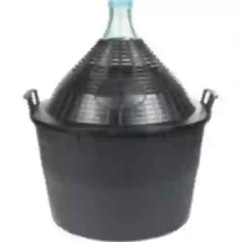 Damigiana per vino 34 L in cesto di plastica