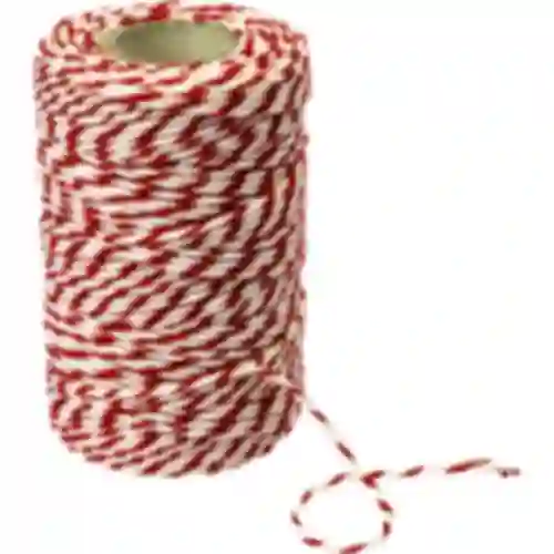 Fili per salumi bianco-rosso cotone (240°C) 55 m