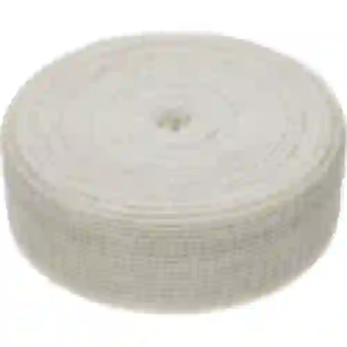 Rete per salumi bianca di dimensioni 12,5 cm x 50 m, con resistenza termica fino a 220°C