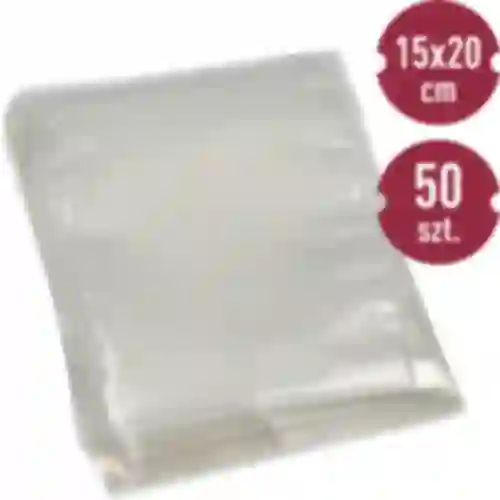 Sacchetti goffrati per sigillatrice sottovuoto 15x20 cm, 50 pezzi