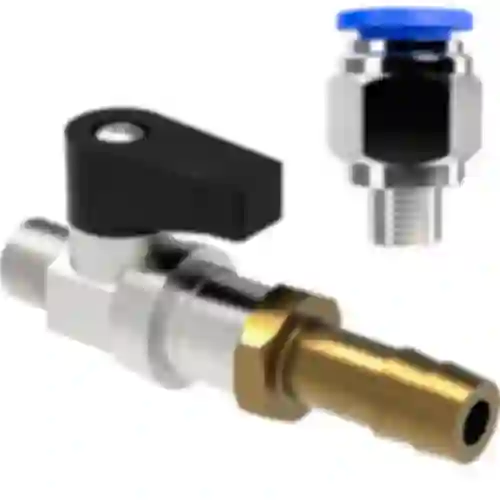 Set connettore a innesto + valvola a sfera + raccordo