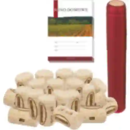 Set: tappi+etichette+capsule - 20 pezzi