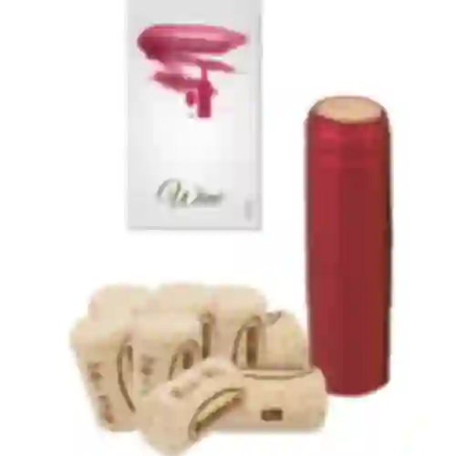 Set: tappi + etichette + capsule - 8 pezzi