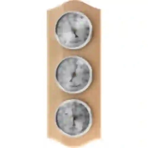 Stazione meteo retrò - legno naturale con quadranti argentati