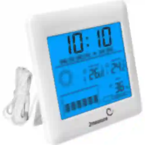 Stazione meteorologica – elettronica, retroilluminata, sonda, bianca