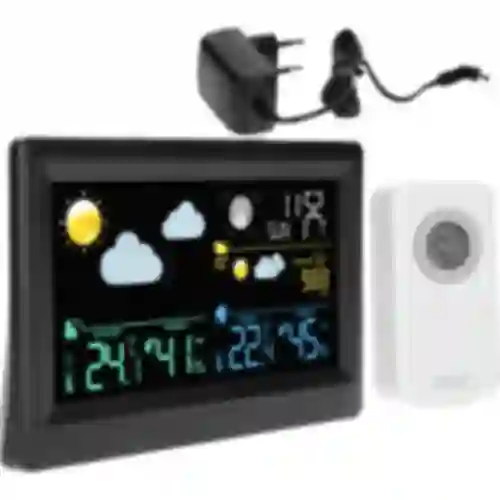 Stazione meteorologica elettronica – wireless, con sensore, nera