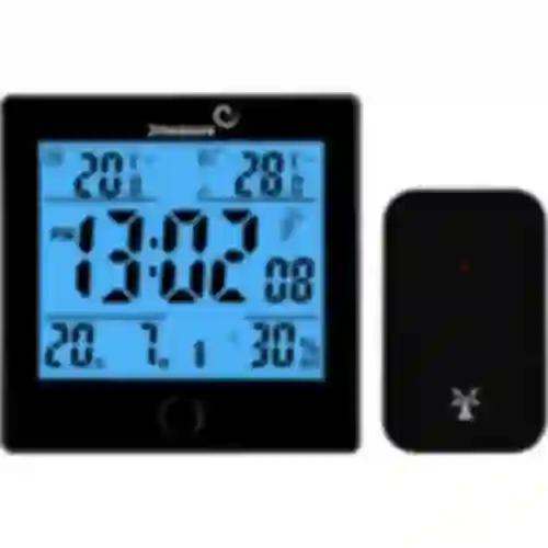 Stazione meteorologica RCC, DCF – elettronica, wireless, sensore retroilluminato, nero