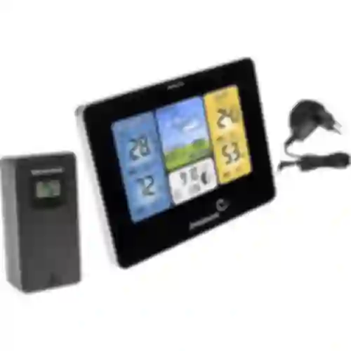 Stazione meteorologica RCC – elettronica, retroilluminata, wireless, sensore, nera