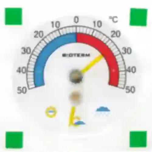 Termometro universale con igrometro trasparente, autoadesivo (-50°C a +50°C)