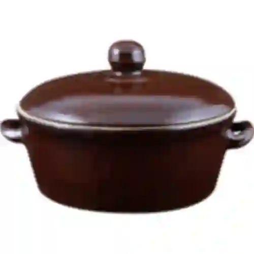Terracotta - pentola 800ml per strutto con coperchio