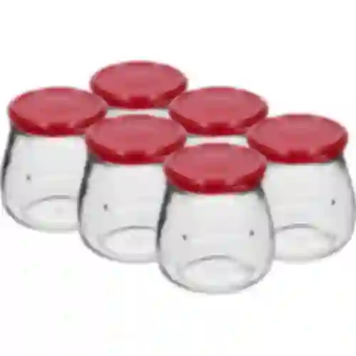 Vasetto twist-off 500ml "Anfora Invertita" con coperchio bordeaux fi 82/6, 6 pezzi